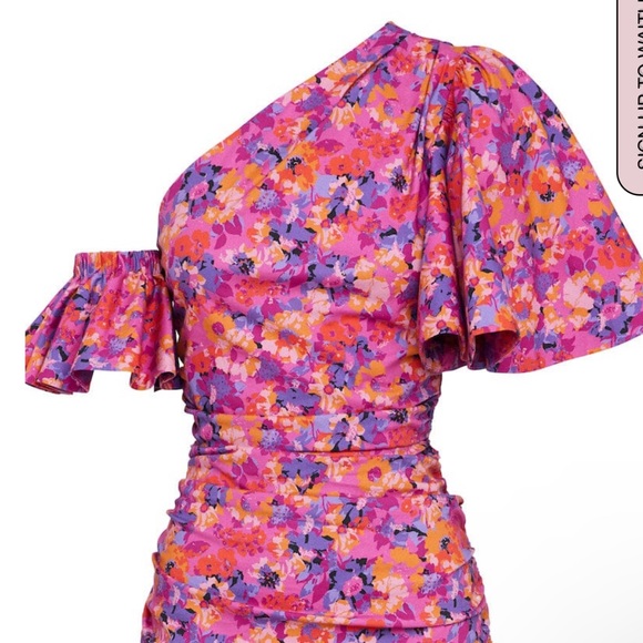NWT Sofia the Label Willow Ruched One Shoulder Mini Dress - Floral - Size 6 - Picture 6 of 15
